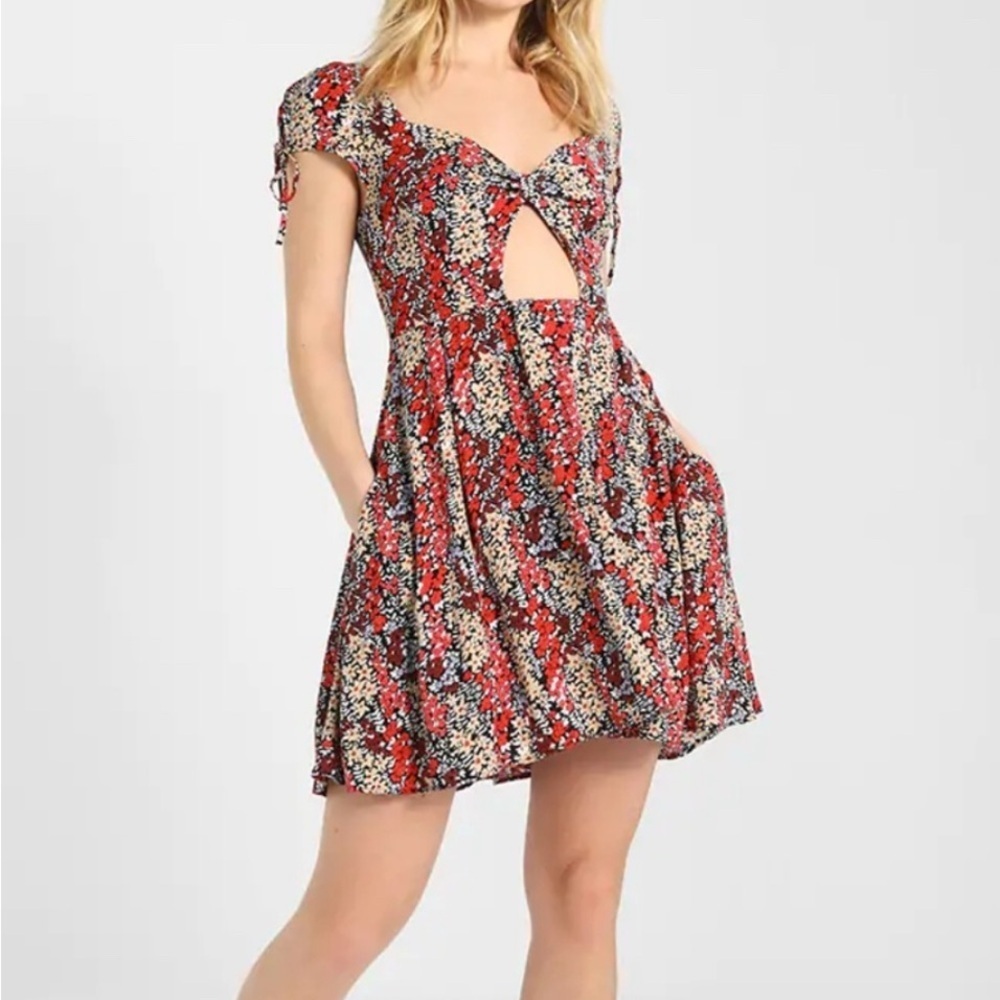 Free People Red Floral Mini Dress